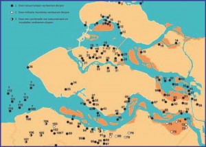 Een overzicht van in de provincie Zeeland verdwenen dorpen. Bron: scez