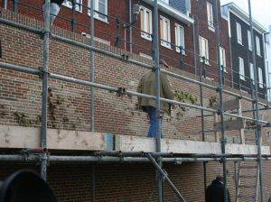 De begroeiing op de muur is bepaald geen 'overgeslagen deel, maar zijn zorgvuldig bewaarde beschermde planten