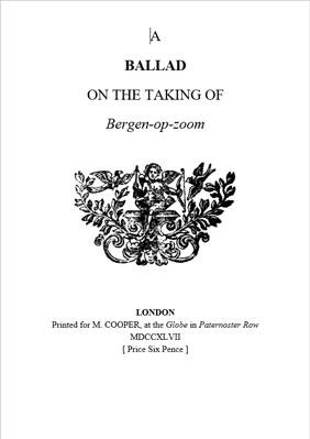 A Ballad on the taking of Bergen-op-zoom