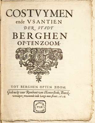 Costuymen en Usantien der stadt Berghen op ten zoom