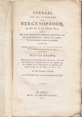 1814: Verhaal van de verrassing van Bergen op Zoom