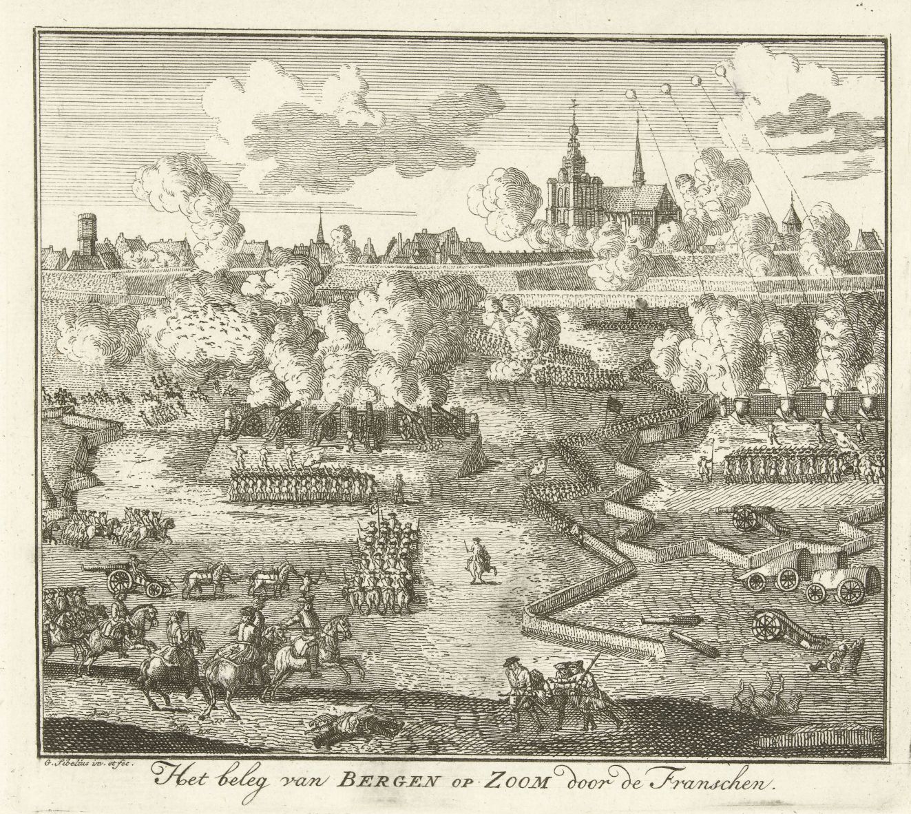 Beleg van Bergen op Zoom, 1747 Gerard Sibelius, 1750 - 1752
